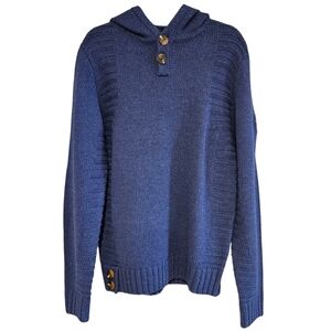 Vintage Bench Blue Knit Hooded Sweater Men’s Size Large